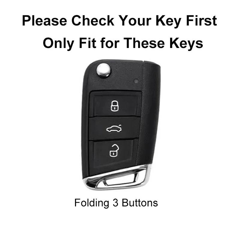 Bilnøkkelveske Deksel Skall Veske For Volkswagen VW Polo Golf 7 MK7 Tiguan Passat for Skoda Octavia Kodiaq Karoq for Seat Ateca Leon