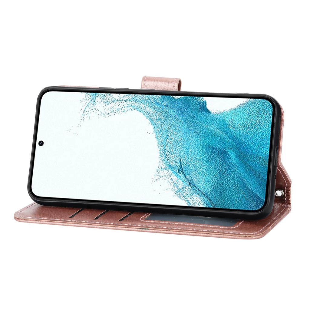 For Samsung Galaxy S26 Case Zipper Pocket Leather Phone Cover with Crossbody Shoulder Strap