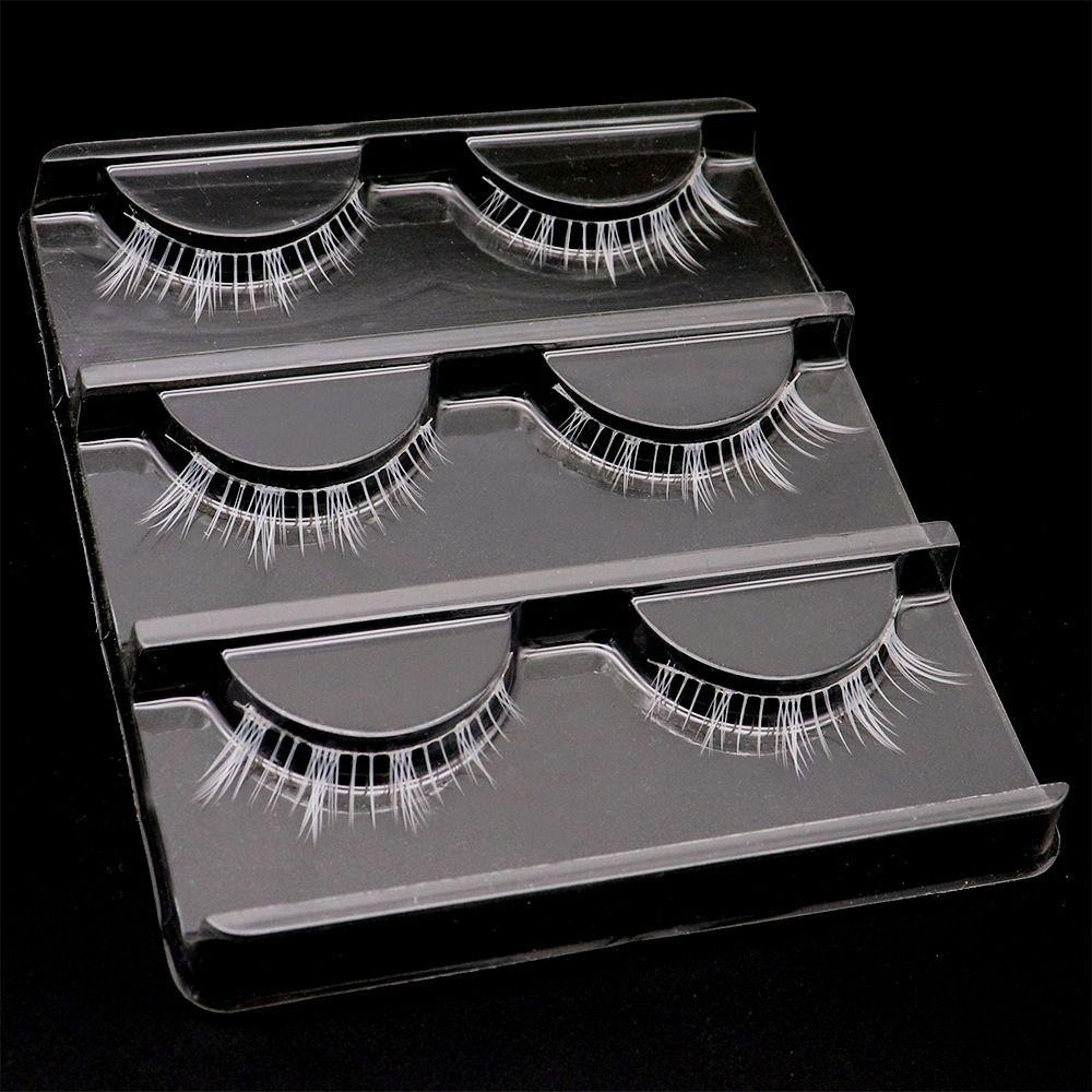 10Clusters Dense White Whole Cluster Eyelashes Makeup Curled Fake Eyelashes  Cosplay