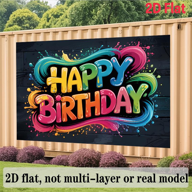 Party Backdrop Flat Graffiti Photo Booth Background Birthday Party Decor