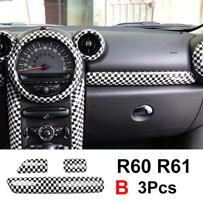 3 Pcs For MINI ONE Cooper S JCW R60 Countryman R61 Car Dashboard Decorative Protection Strip Interior Modification