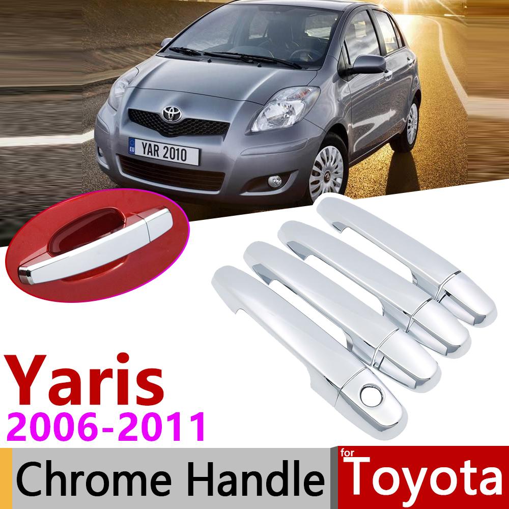 

Для Toyota Yaris Vitz XP90 2006 ~ 2011Хромированная внешняя дверная ручка, автомобильные аксессуары, набор накладок, 2007 2008 2009