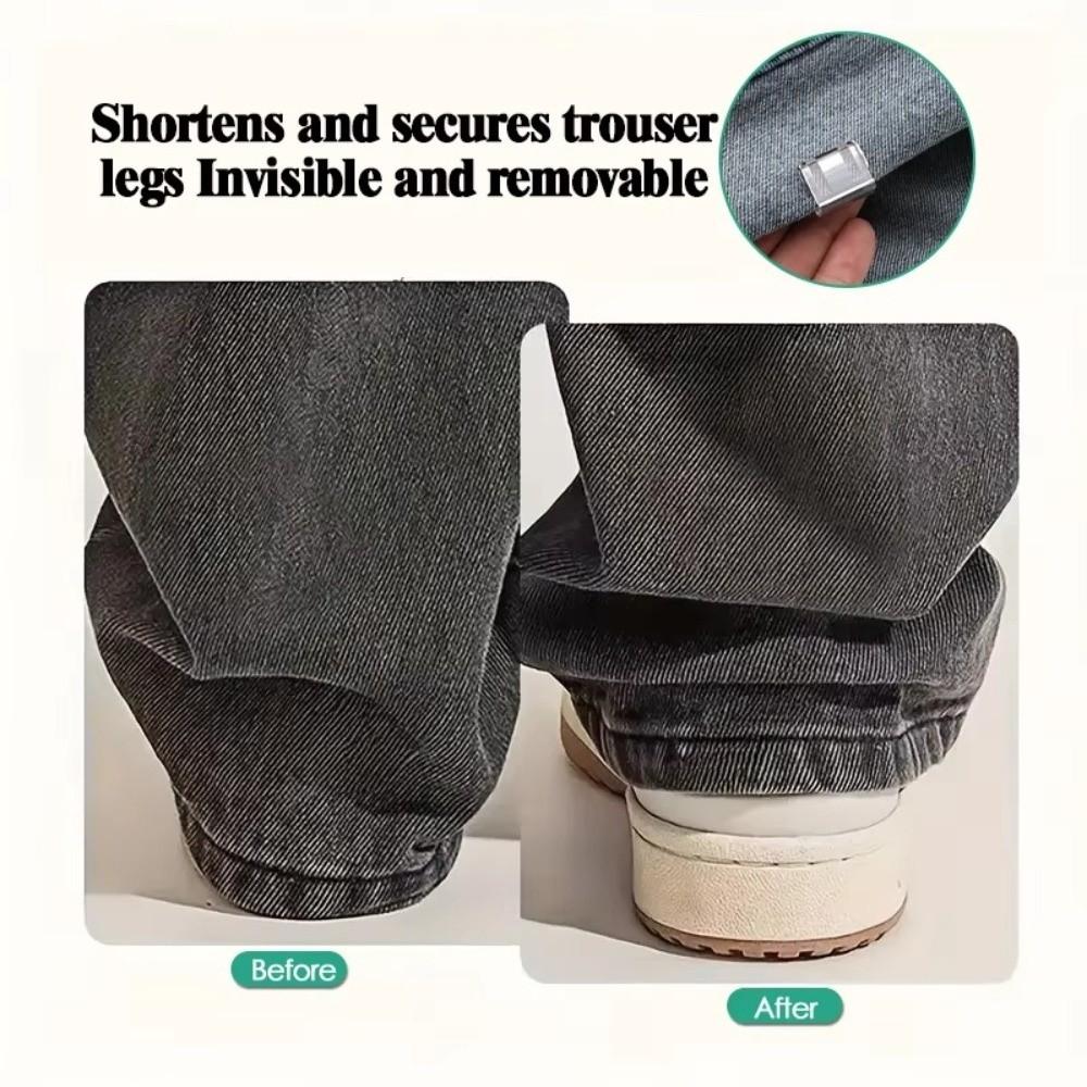 1/4Pcs Fixing Hem Detachable Trouser Clip Multi Function Trouser Shortening Anti Sliding Clip Leg Straps Holder Design