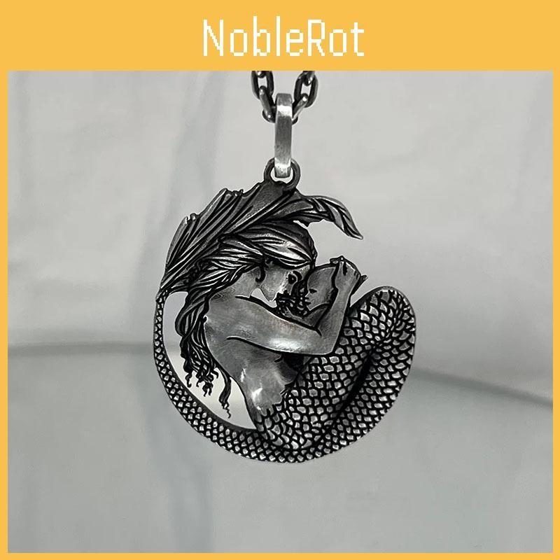 Pendant Mermaid Fashionable Necklace Geometric Pattern Men Decoration Women