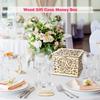 Wedding Card Box DIY Wedding Gift Wooden Money Storages with Lock Decoration Supplies for Birthday Party Guest