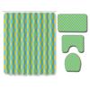 Fashion Textured Bathroom Shower Curtain Floor Mat Toilet Cover Foot Mat Four-Piece Pattern Size