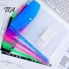 Snap Button Envelope 11 Hole Expanding File Pockets, Reusable PP Document Sleeves, Transparent Tear-resistant Bag Waterproof Organizer for Home Office