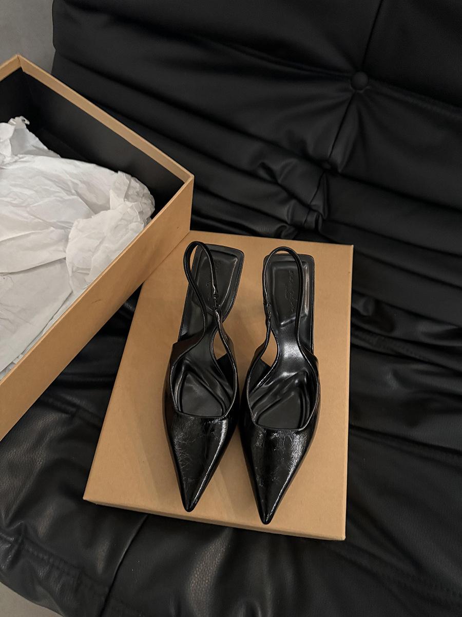 

Французская ниша высокого класса серебряные босоножки-мешки женские туфли весна-лето 2024 темпераментные светские туфли на высоком каблуке 40 чёрный