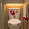 Bathroom Tile Decorations Christmas Toilet Sticker Funny Santa Claus Seat Decal Waterproof Creative Home PVC Holiday Wall Decor for Party Decoration