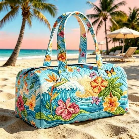 3D-Printed Quilted Cotton Women's Travel Yoga Handbag