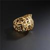 18K Gold Plated Punk-Style Leopard Ring: Adjustable Hip Hop Jewelry
