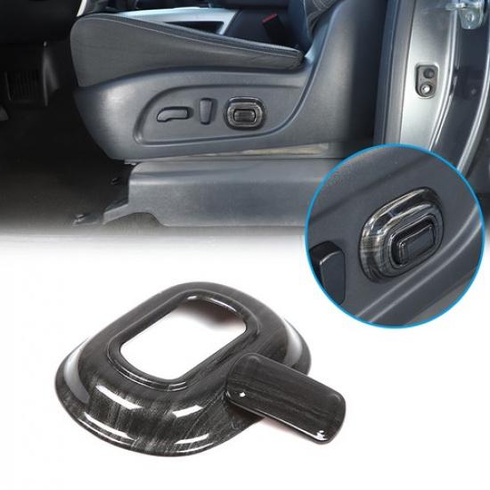 Black Grain ABS Seat Adjustment Button Cover Trim For Nissan Titan 2016-2024