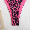 Dámská třídílná sada plavek bikiny s leopardím potiskem pro rok 2025 - Sexy, přiléhavý střih, dělený styl