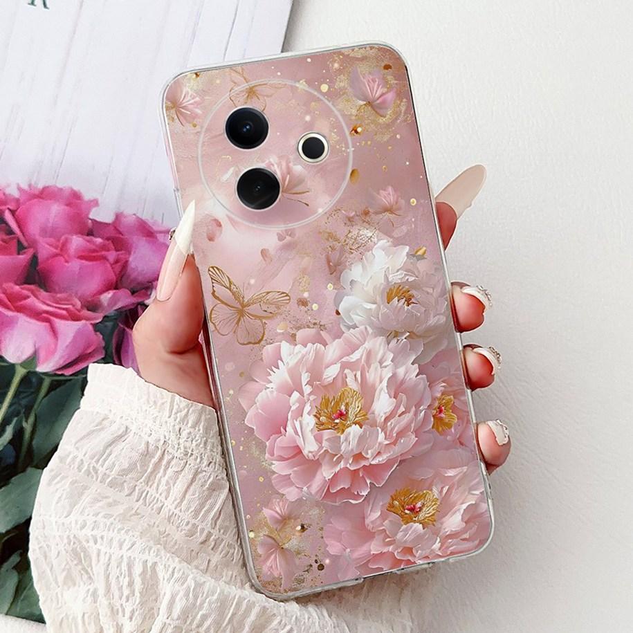 Hülle Für Vivo Y39 Y300i 5G Cover V2436 V2444A Neue Mode Blume Schmetterling Weiches Silikon Klare Hülle Für VivoY39 VivoY300i Funda