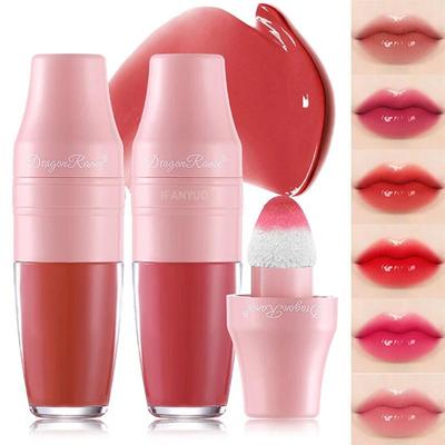 Spegelglas Läppstift Återfuktande Flytande Läppstift Varaktigt Vatten Lätt Läppglans Non-stick Cup Läppfärg Kind Blsuh Ögonmakeup