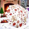 Open/Close Portable Folding Umbrella with Gingerbread, Candy Cane & Snowflake Patterns - 8-Rib Compact Travel Umbrella, Christ