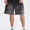 JYL Men's Denim Shorts Summer Washed Ripped Zip Niche Stylish Denim