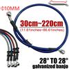 10mm 28Degree Motorcycle Braided Line Steel Brake Hose Cable Hydraulic Banjo Pipe 300-2200mm Fit Universal Dirt Bike Racing Blue