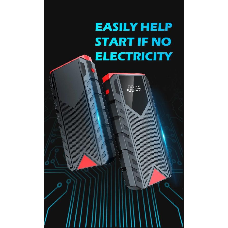 Car Jump Starter Pack 12V 3000A 2000A 1600A 1000A Booster Battery Charger Emergency Power Bank with PD65W SOS POS Flashlight