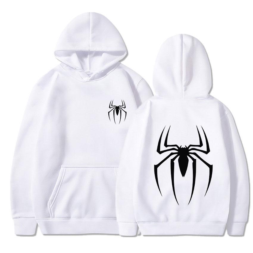 Men's Y2K Spider Print Hoodie Autumn Winter Adult Street Style Loose Hip Hop Punk Fashion Couple Sports Long Sleeve Pullover
