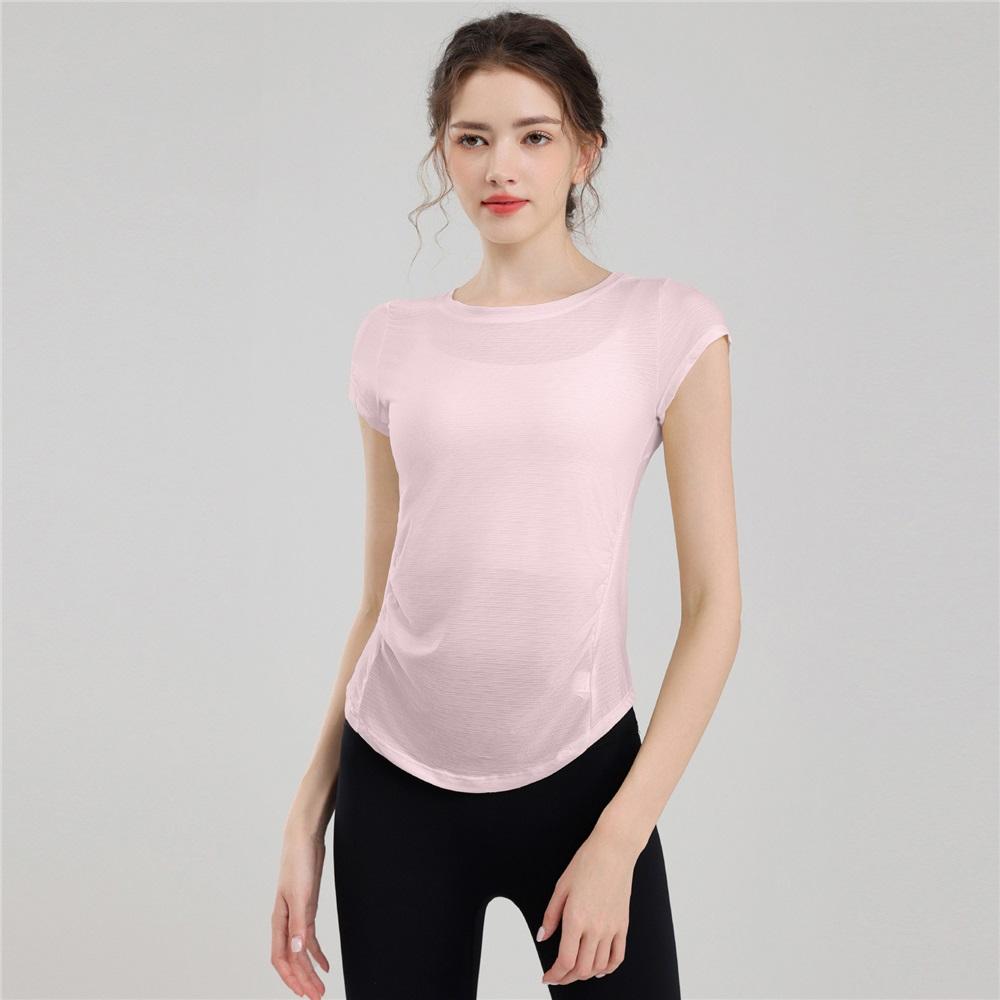 Sports Short Sleeved Women's Summer Thin Loose Mesh Pilates Yoga Hoodie Top Quick Drying Fitness Running T-shirt
