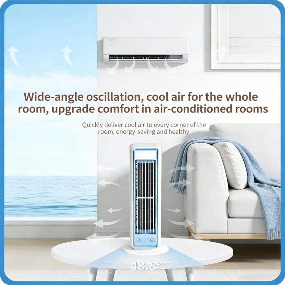 Ventilatore Silenzioso da Parete Ufficio Casa Raffrescatore d'Aria Vento Forte Ventilatore da Parete Estivo Raffreddamento Ventilatore Condizionatore Senza Pale