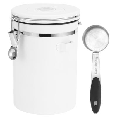 1.8L 304 Stainless Steel Sealing Can Airtight Storage Container with Spoon for Coffee Beans Tea