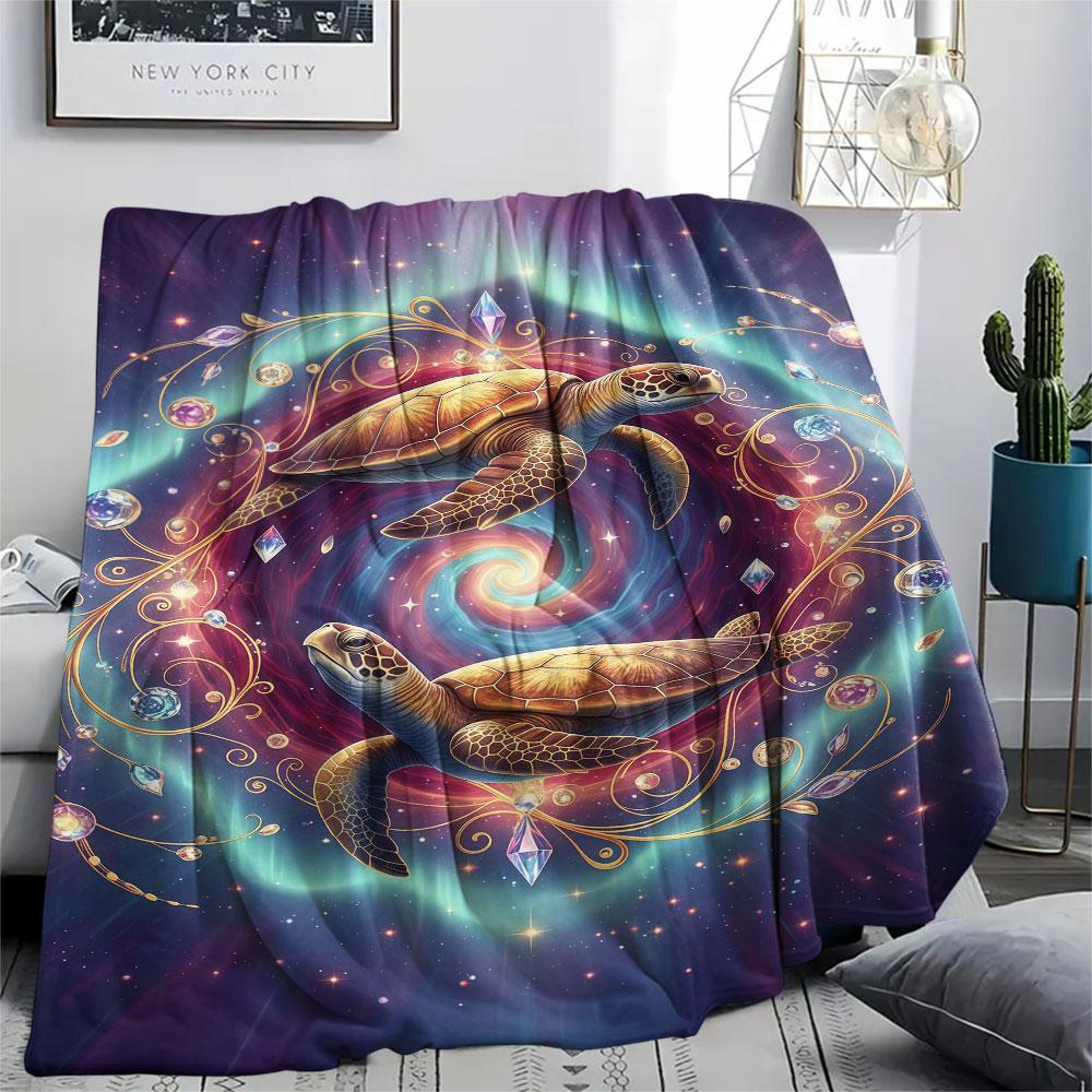 1Pc StarAnimals Print Flannel Blanket, High quality Comfortable for All Seasons, Home Decor, Warmth and Comfort, Perfect for Christmas Gifts