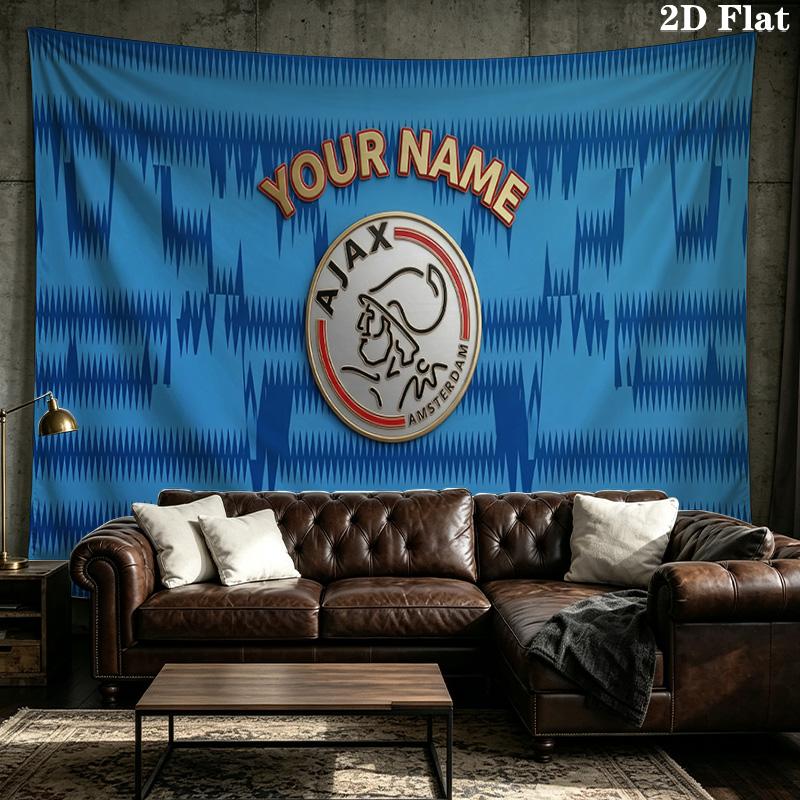 Custom Name AFC Ajax Printed Tapestry – Wall Hanging for Bedrooms, Dorms, and Home Decor
