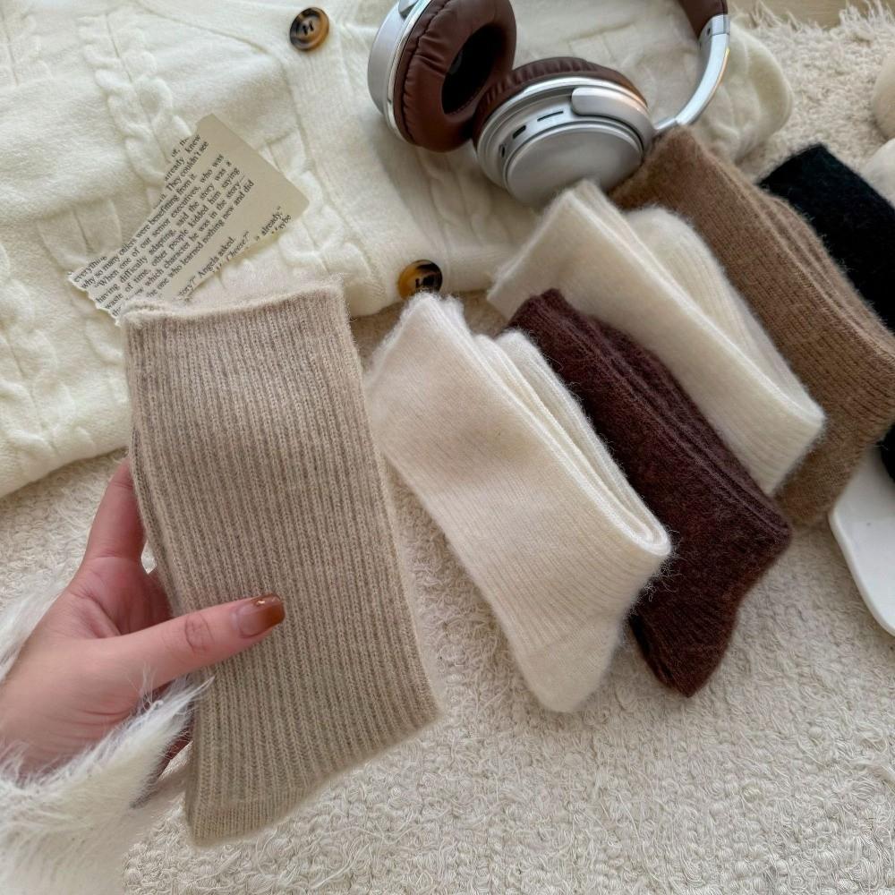 Autumn Winter Floor Sleeping Socks Thicken Knitted Crew Socks 2025 Cashmere Socks