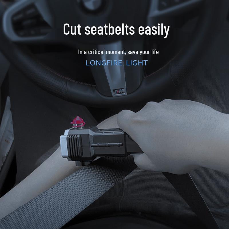 Multifunctional Car Safety Hammer & USB Power Bank Flashlight