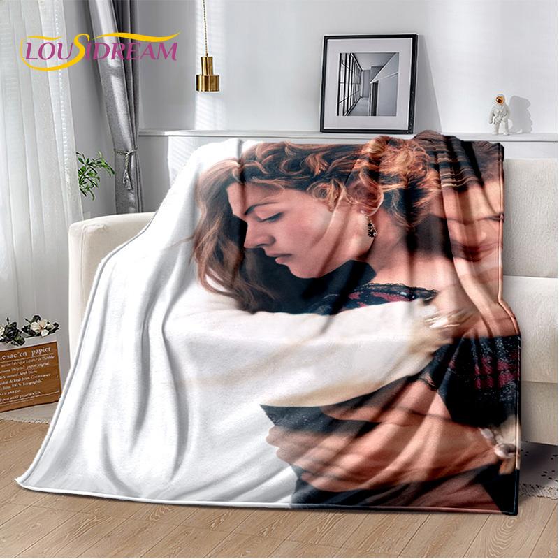 Movie Titanic Poster 3D Print Blanket,Soft Throw Blanket for Home Bedroom Bed Sofa Picnic Travel Office Rest Cover Blanket Kids