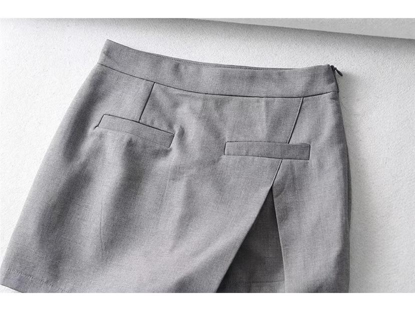 Summer 2024 High-Waist A-Line Midi Skirt with Slit - Women's Slimming, Anti-Exposure Bodycon Design