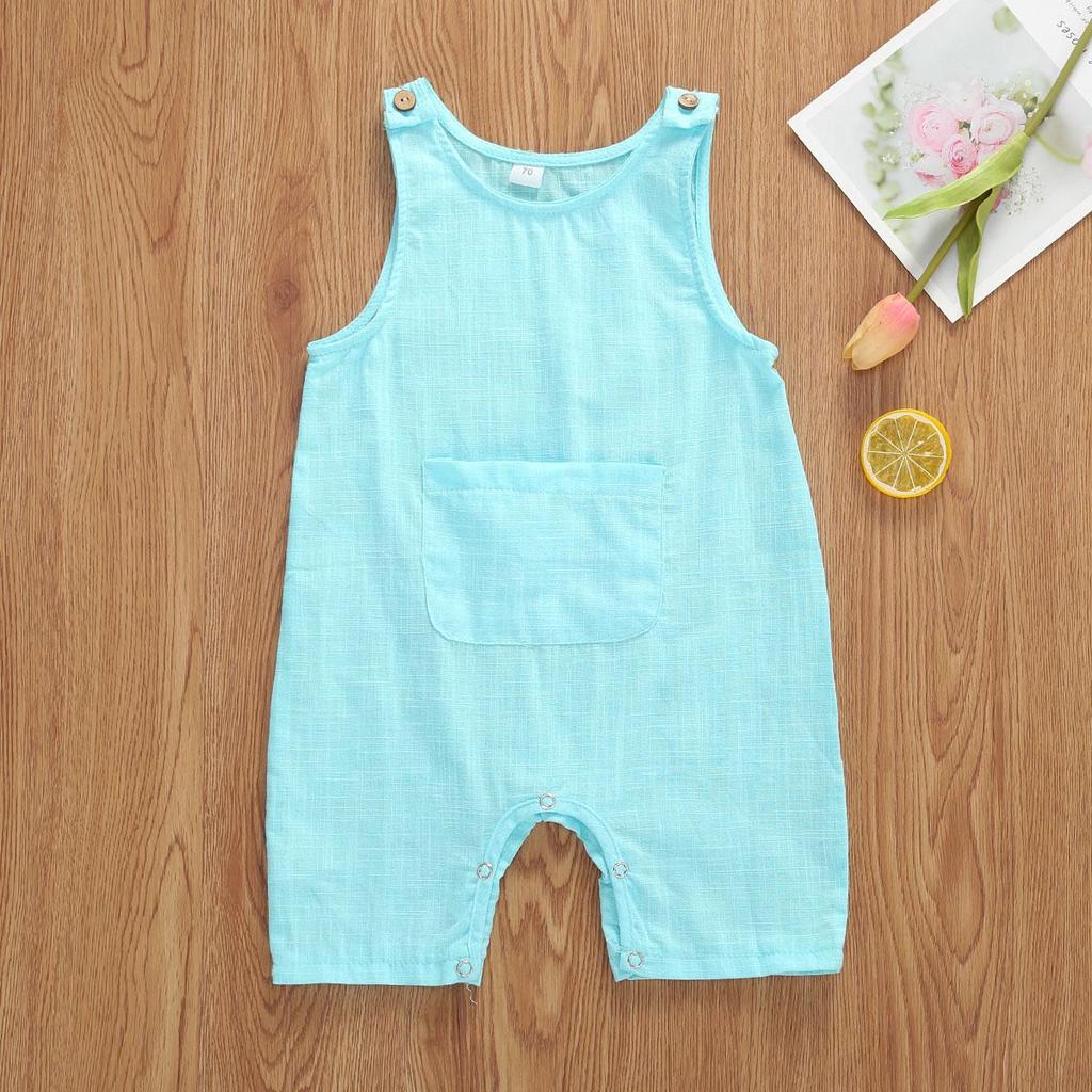 Teal Sleeveless Infant Romper main image 0