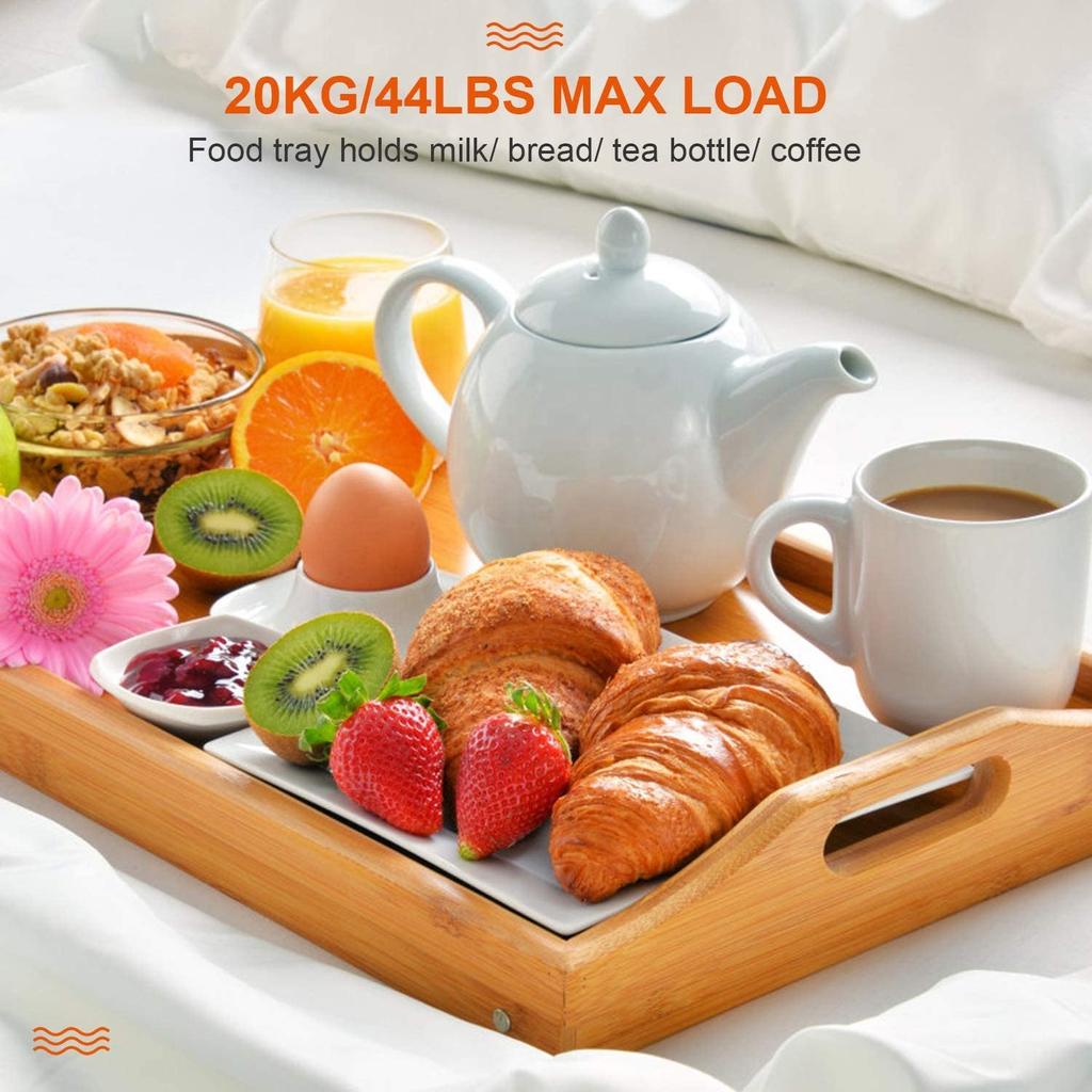 Faltbarer Campingtisch aus Bambusholz für den Außenbereich, Bett, Schreibtisch, Tablett, tragbarer Frühstückstisch für Laptops, Tee, Essen, Serviertisch