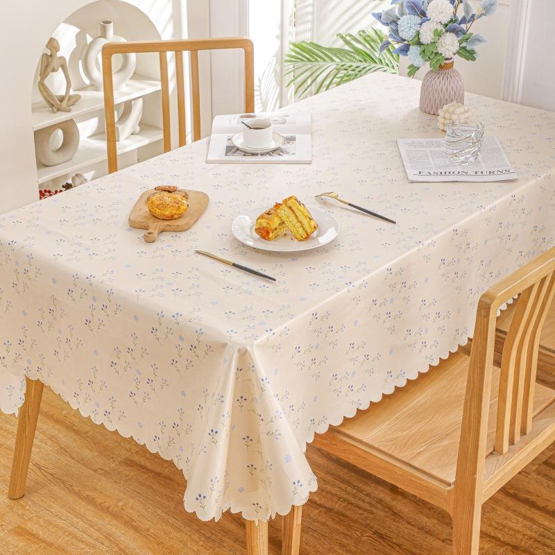 Home Decoration Waterproof and Oil Proof Tablecloth Pastoral Printed Pattern Flowers Geometric Rectangular Dining Table Cloths Kitchen Accessories