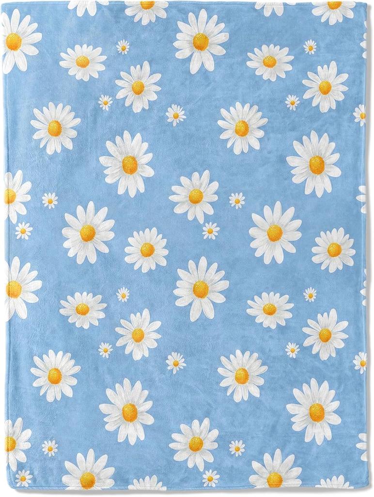 1PC Diamond pattern Throw Thin Blanket Gifts for Couch Bed Car Home Camping For Peace fresh and elegant Flowers all season use