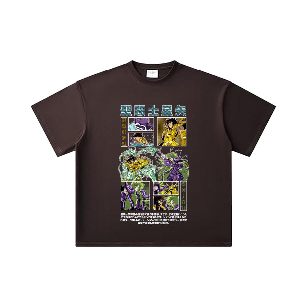 260 GSM Double Yarn 32 Count 100% Cotton Saint Seiya V5 Dohko Shion Print Unisex Heavy Cotton T Shirt