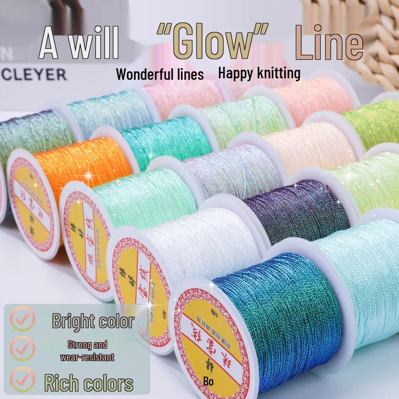 Handmade Red Lanyard Bracelet with Gold Iridescent Gimp Thread