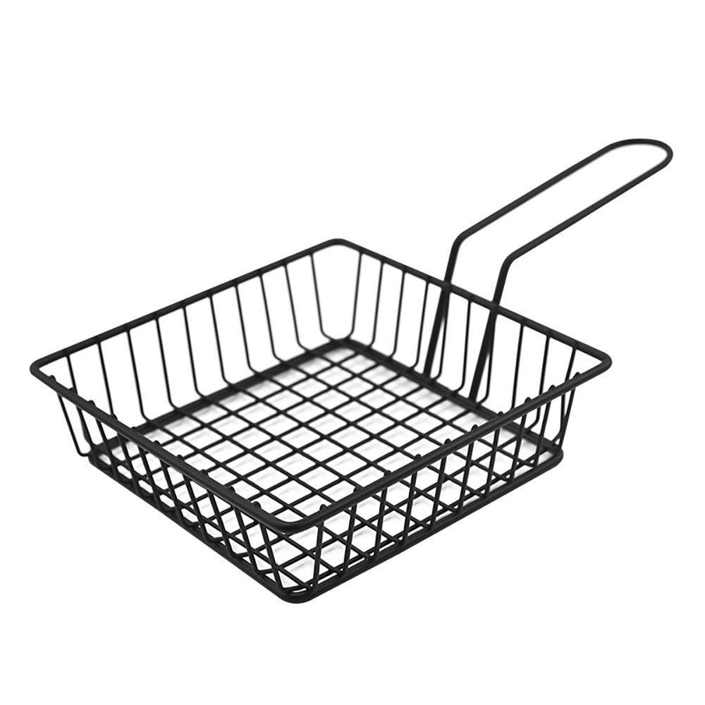 

1 шт. с ручкой Корзина для фритюрницы Домашний инструмент для барбекю Кухонный инструмент Держатель для картофеля фри Прочный поднос для жарки Style 1