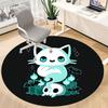 1pc Ghost Cat Office Round Area Rug, Indoor Mat Suitable For Office, Under Office Chairs Bedroom Living Room Home Decor, Room Deco