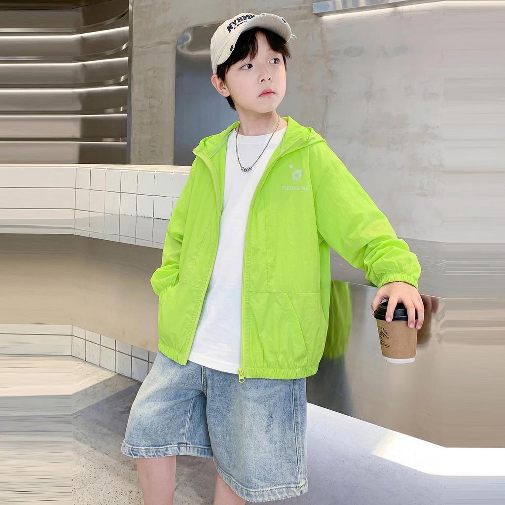 Summer 2026 Kids' Lightweight Sun Protection Jacket - Trendy Korean Style for Boys