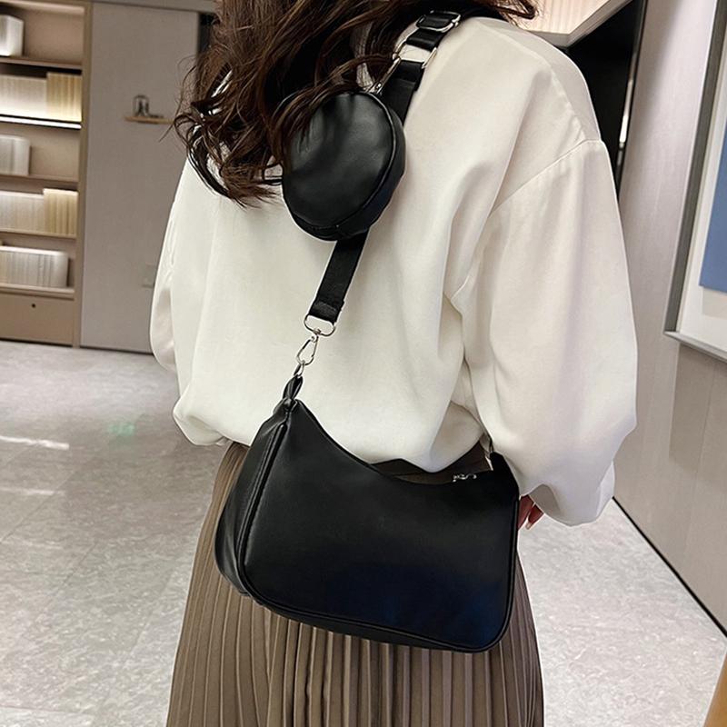 Fashion Ladies Hobos Underarm Bag Simple Women Shoulder Crossbody Bags Female Girls Small Handbags with Purse