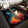 Colorful Electric Guitar Carpet with Abstract Paint Splash Design Suitable for Use As an Anti-slip for Living Room Bedroom Sofas