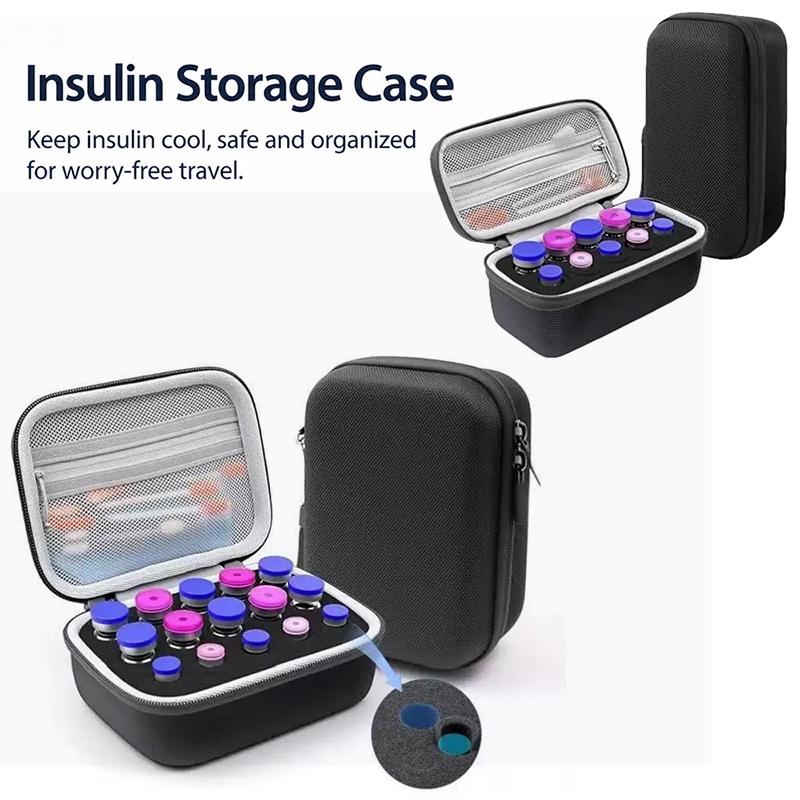 Insulin Vial Storage Case Peptide Storage Box 10/15/30 Grids Storage Bags Medicine Cases Portable Storage Bag Peptide Case
