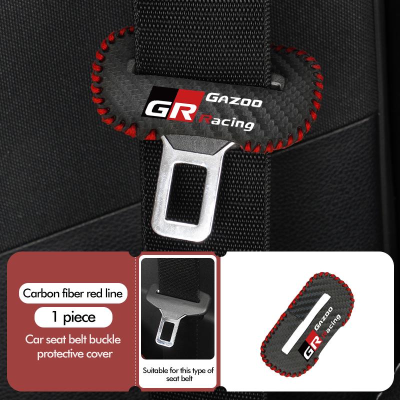 

For Toyota Car Seat Belt Buckle Cover Leather Protector Anti-collision Case GR Sport Yaris Chr Auris Rav4 Prius Prado Avensis
