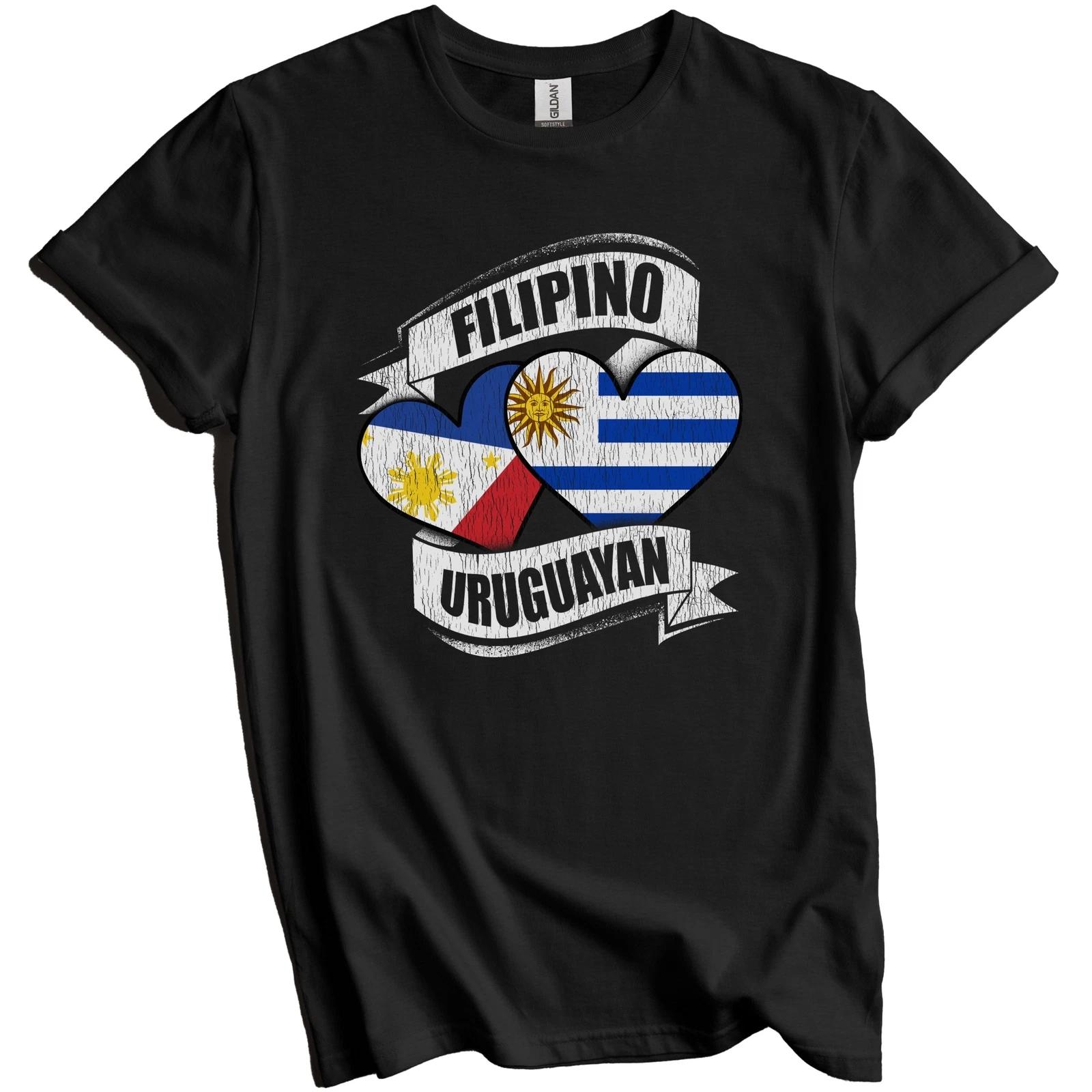 Filipino Uruguayan Hearts Philippines Uruguay Flags T-Shirt 3XL