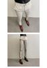 Men's Slim Fit Elastic Straight Leg Korean Style Cropped Business Casual Pants