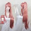 Yüksek Kaliteli Doki Doki Edebiyat Kulübü! Monika Cosplay Peruk DDLC Çıkarılabilir At Kuyruğu Uzun Isıya Dayanıklı Saç Perukları + Peruk Filesi + Fiyonk