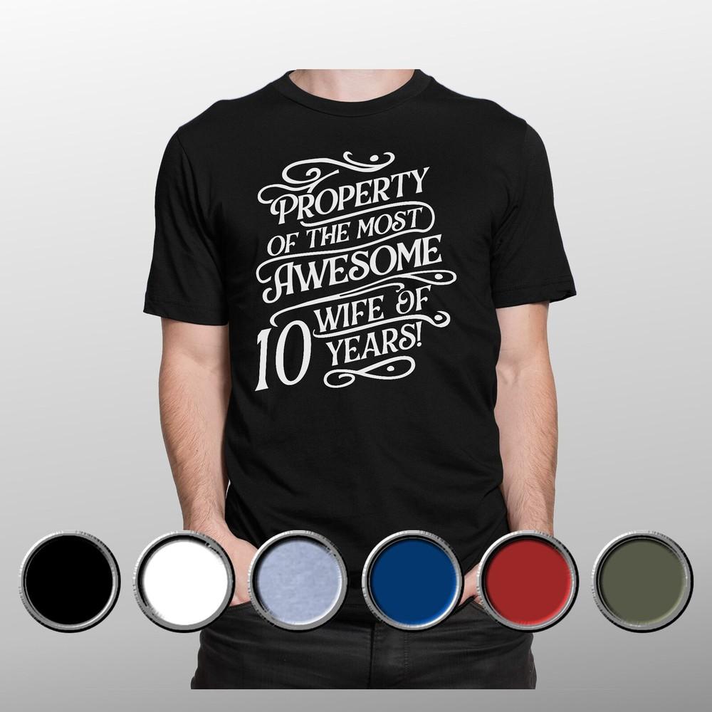 #15 10th Wedding Anniversary T Shirt First Marriage Gift Couples T-Shirt 10 Year Unisex T-Shirt XXXXL